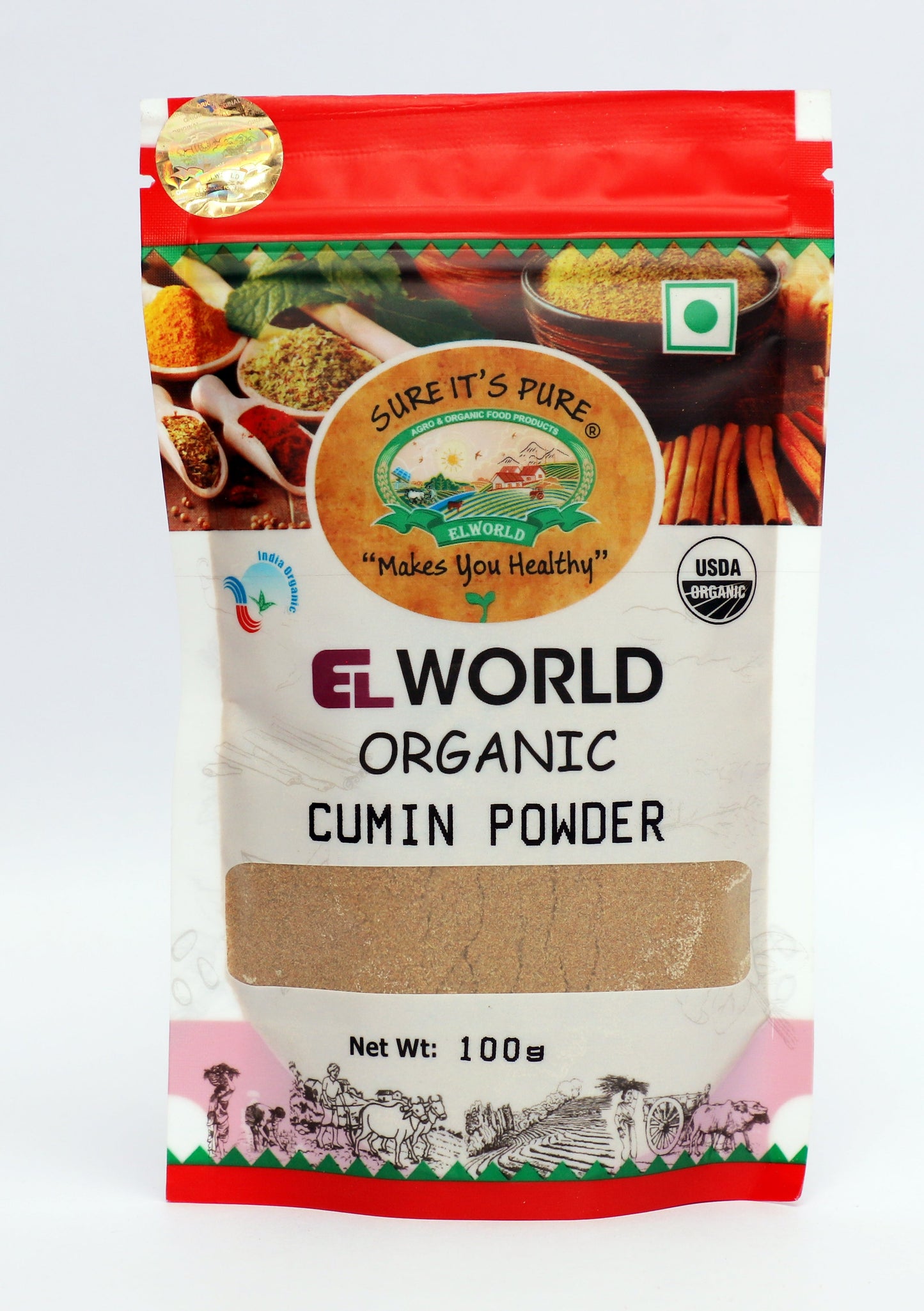 Elworld Agro & Organic Food Products Cumin (Jeera) Powder, 100 g