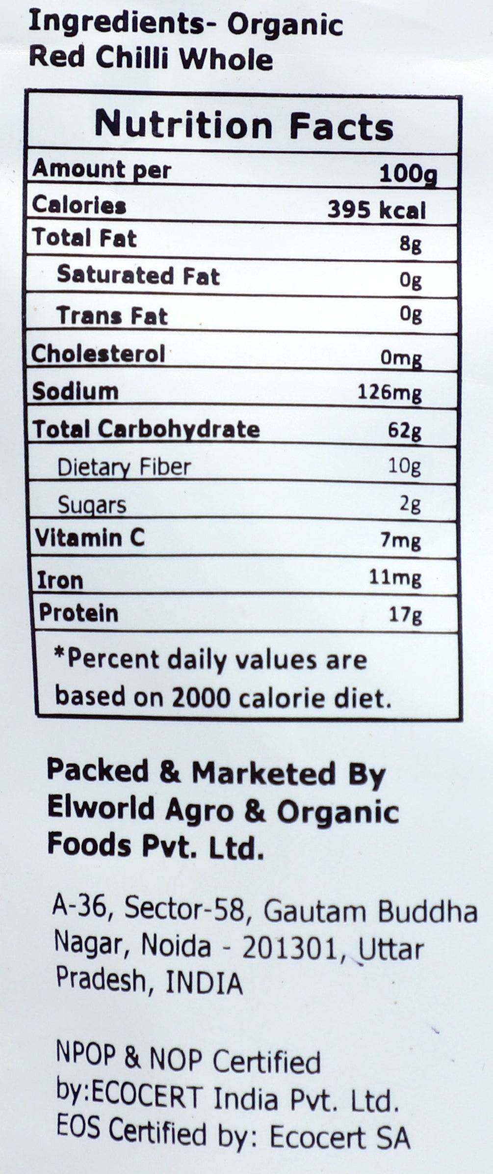 Elworld Agro & Organic Food Products  Red Chilli (Lal Mirch) Powder - 100 g