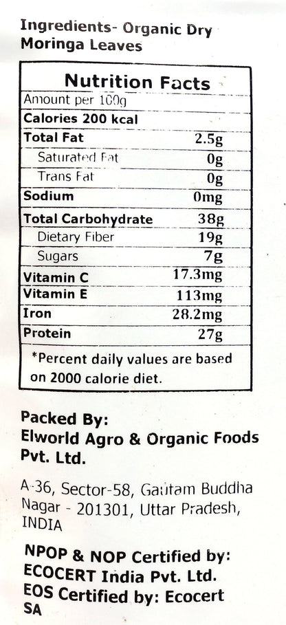 Elworld Agro & Organic Food Products Moringa Powder - 100 g