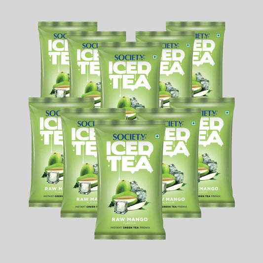 Society Iced Premix Tea Raw Mango Green 100g Pouch - Pack of 10