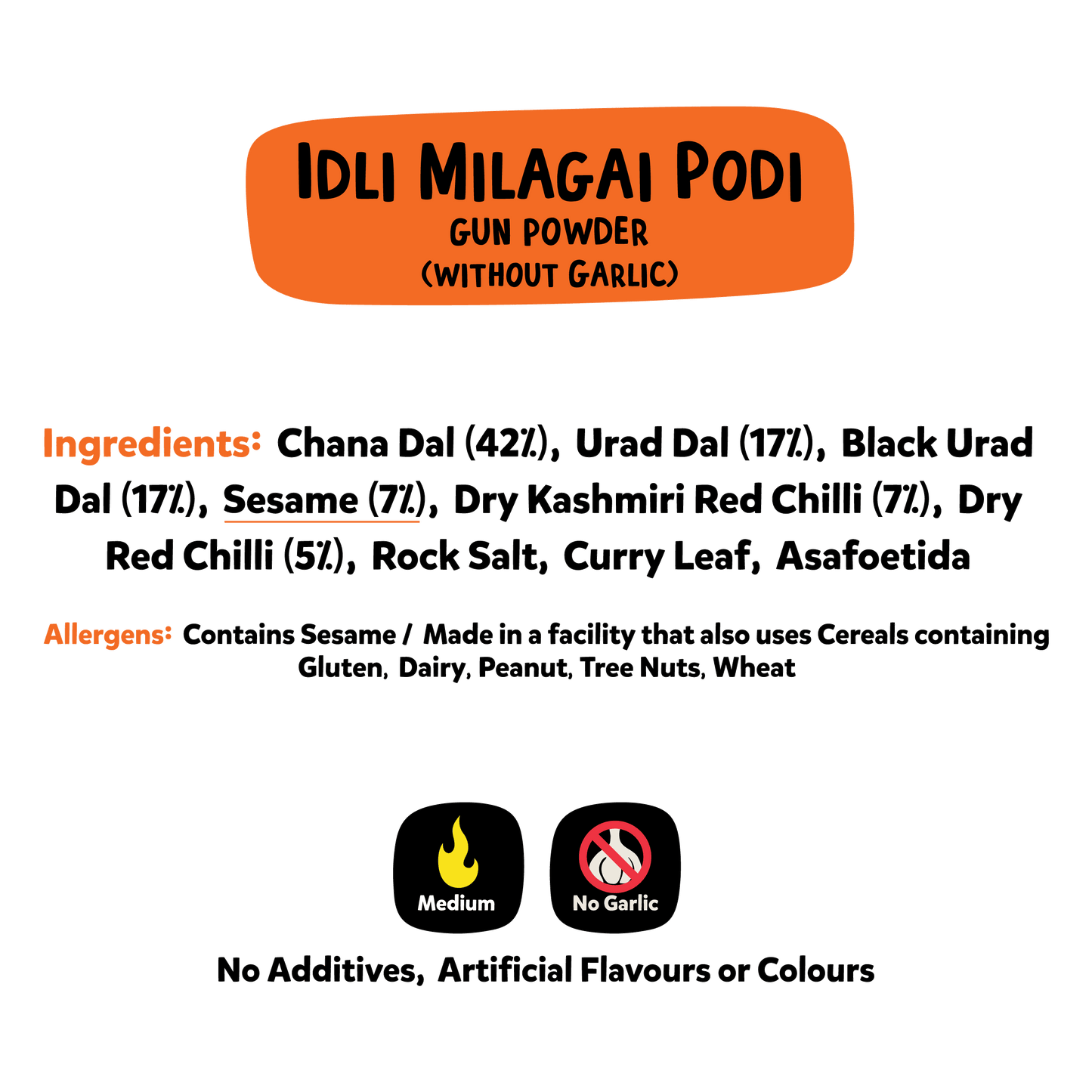 Idli Milagai Podi (WITHOUT GARLIC) | 100% Authentic Gunpowder