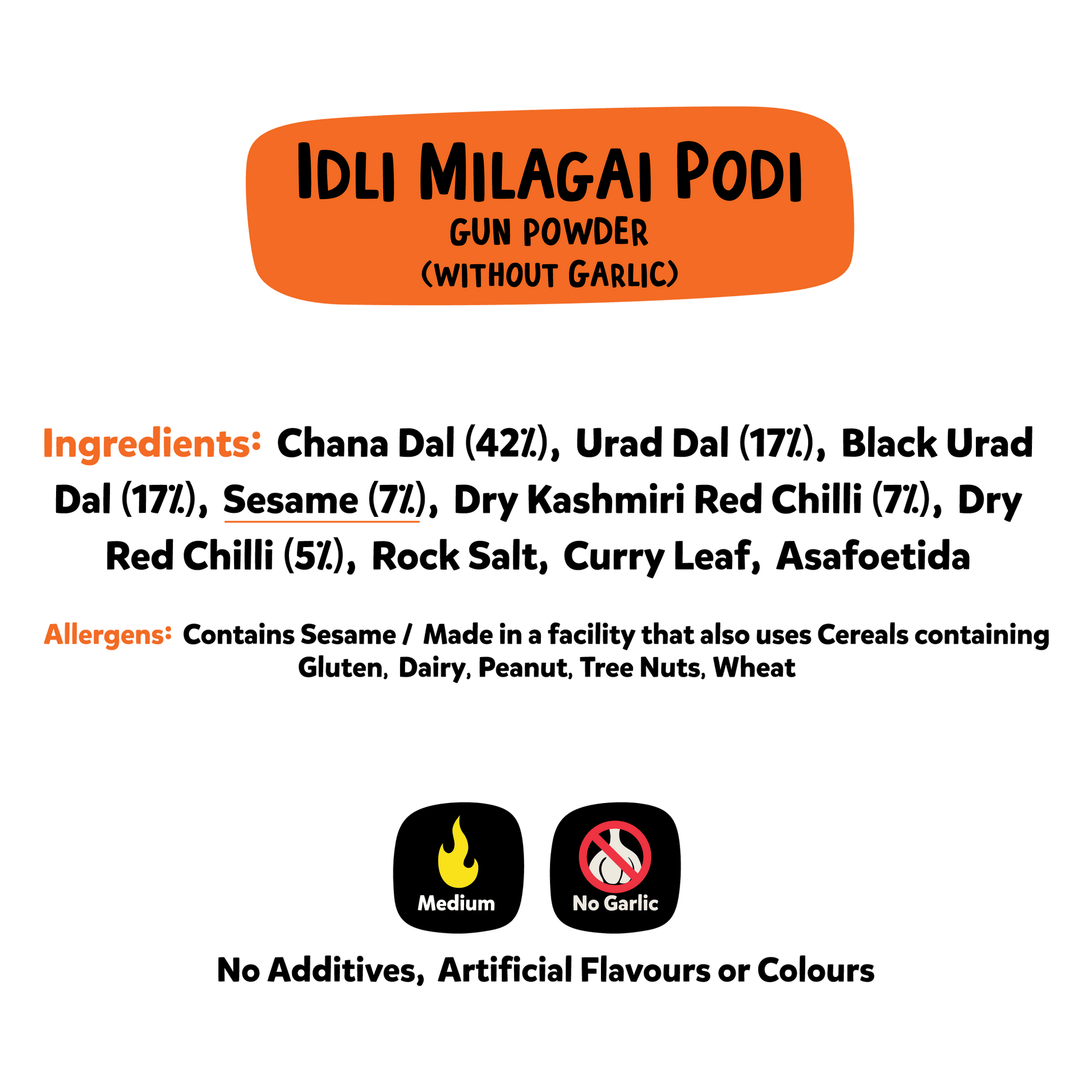 Idli Milagai Podi (WITHOUT GARLIC) | 100% Authentic Gunpowder