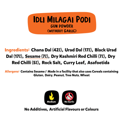 Idli Milagai Podi (WITHOUT GARLIC) | 100% Authentic Gunpowder