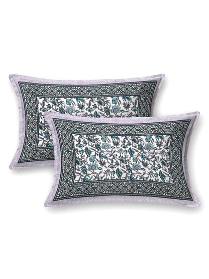 100% Pure Cotton Traditional Printed Bedsheet for Double Bed King Size Bedsheet with 2 Pillow Covers