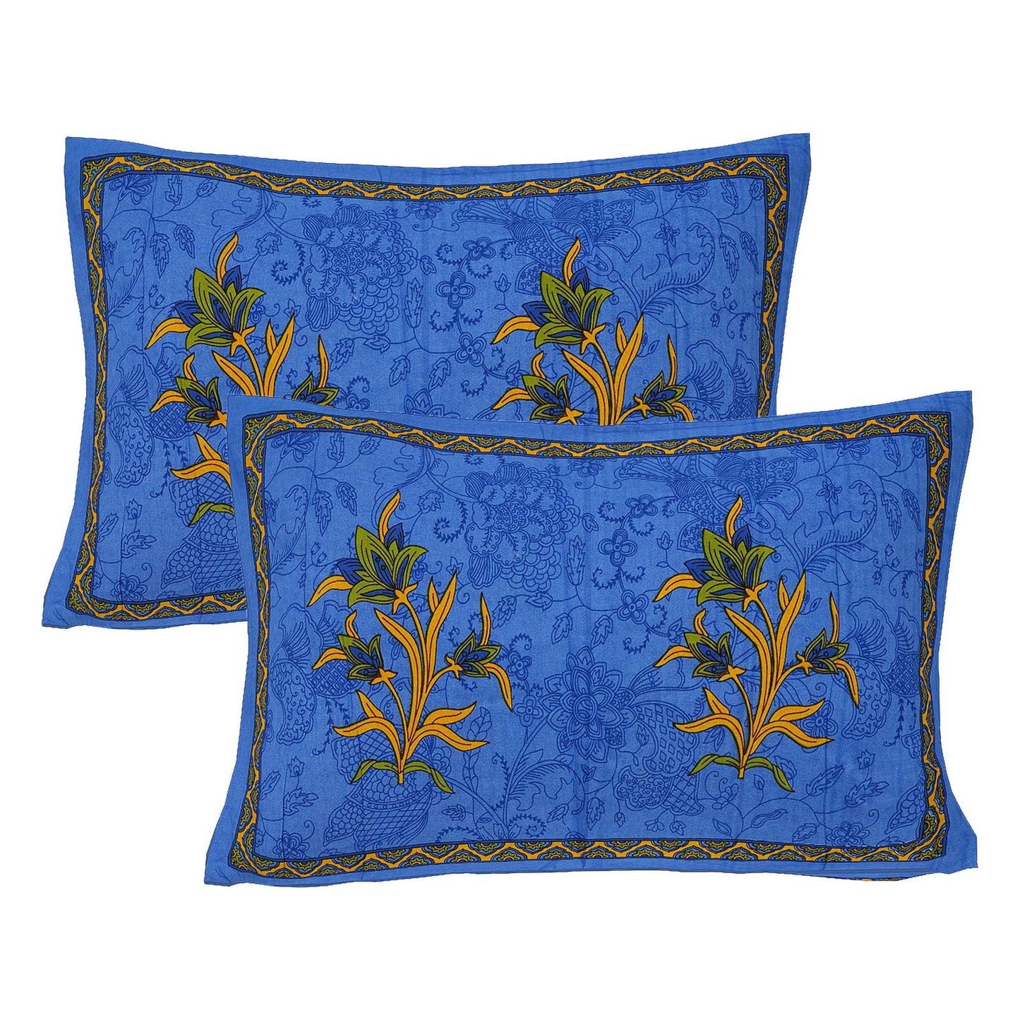 100% Pure Cotton Traditional Printed Bedsheet for Double Bed King Size Bedsheet with 2 Pillow Covers