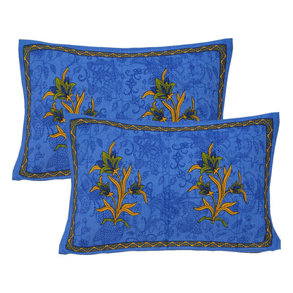 100% Pure Cotton Traditional Printed Bedsheet for Double Bed King Size Bedsheet with 2 Pillow Covers