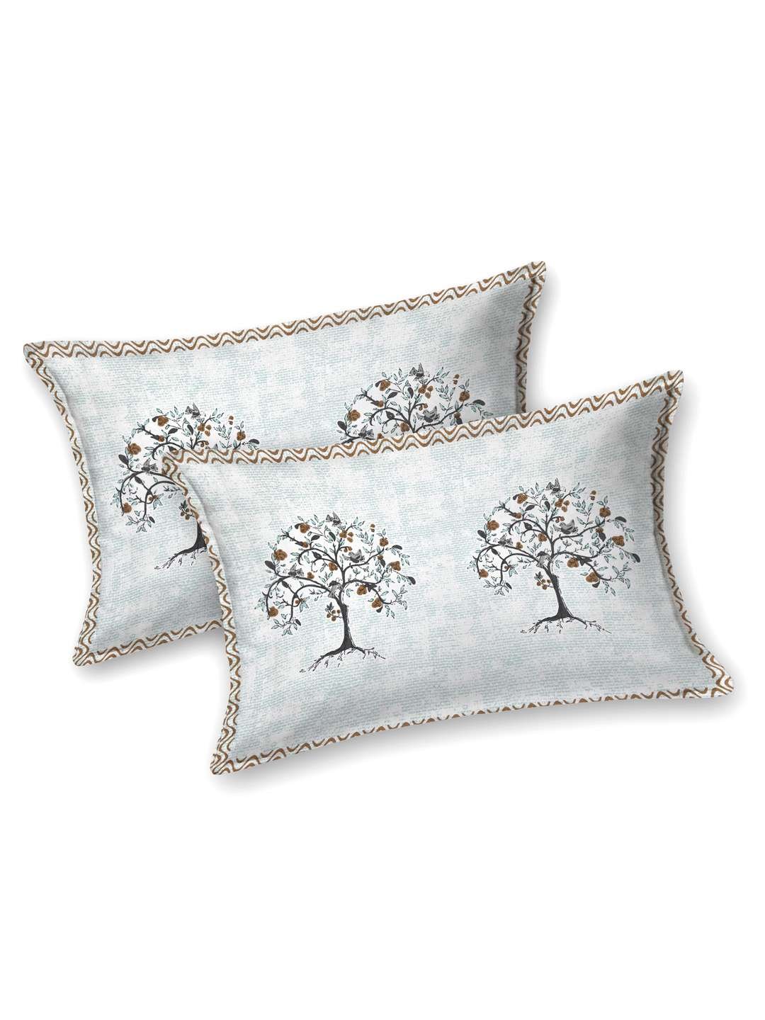 100% Pure Cotton Traditional Printed Bedsheet for Double Bed King Size Bedsheet with 2 Pillow Covers