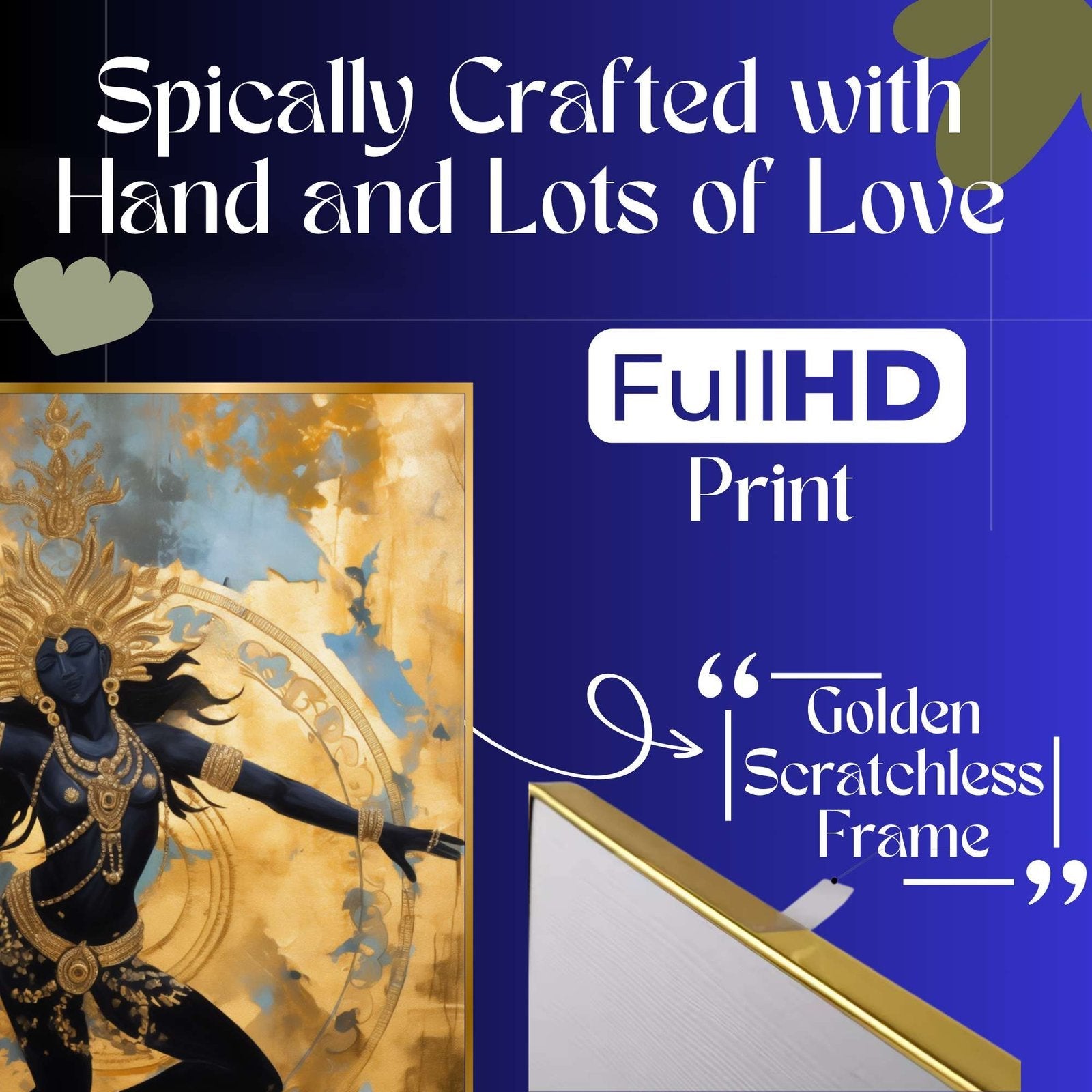 Set of Three Wall Paintings for Wall Dacoration Golden Framed Wall Paintings for Living Room & Bedroom Wall Art for Home Decoration & Office Wall Décor (24×18 inch CH-GD3-10)