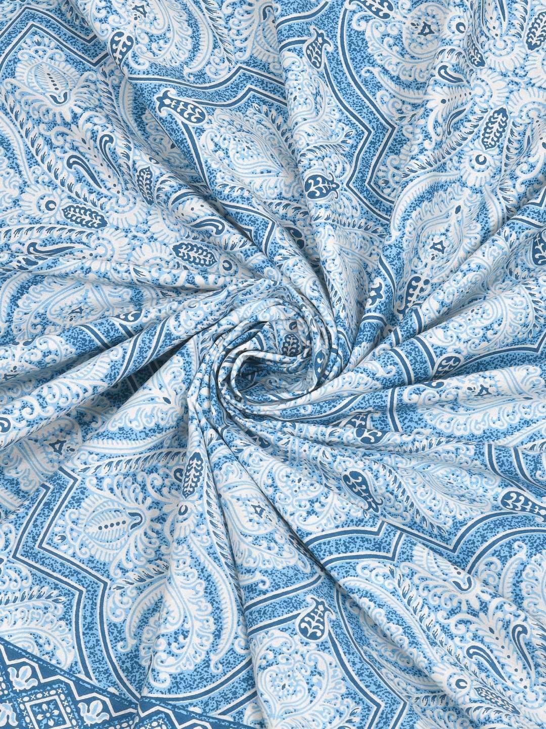100% Pure Cotton Traditional Printed Bedsheet for Double Bed King Size Bedsheet with 2 Pillow Covers