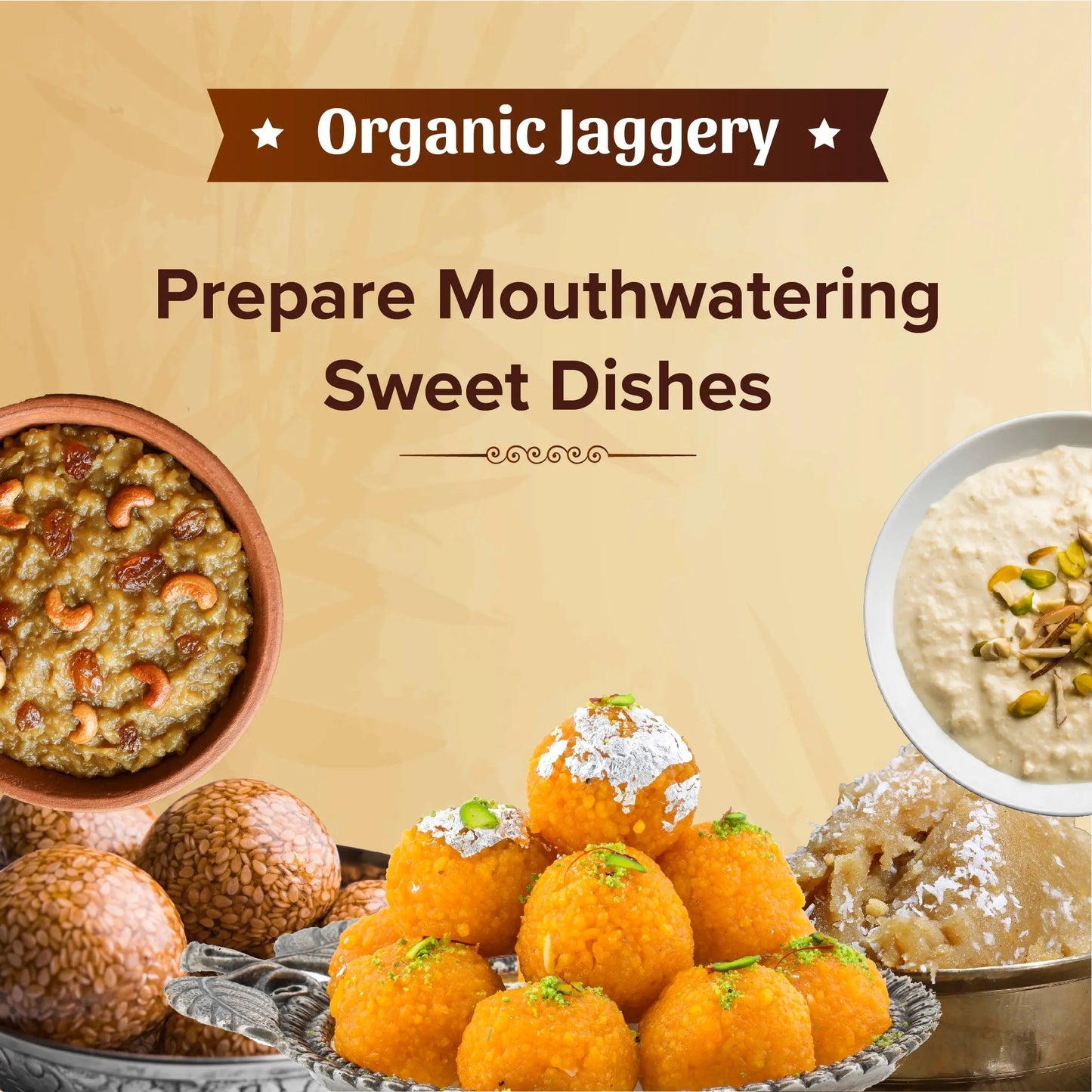 Organic Jaggery, 500 g (Powdered Form)