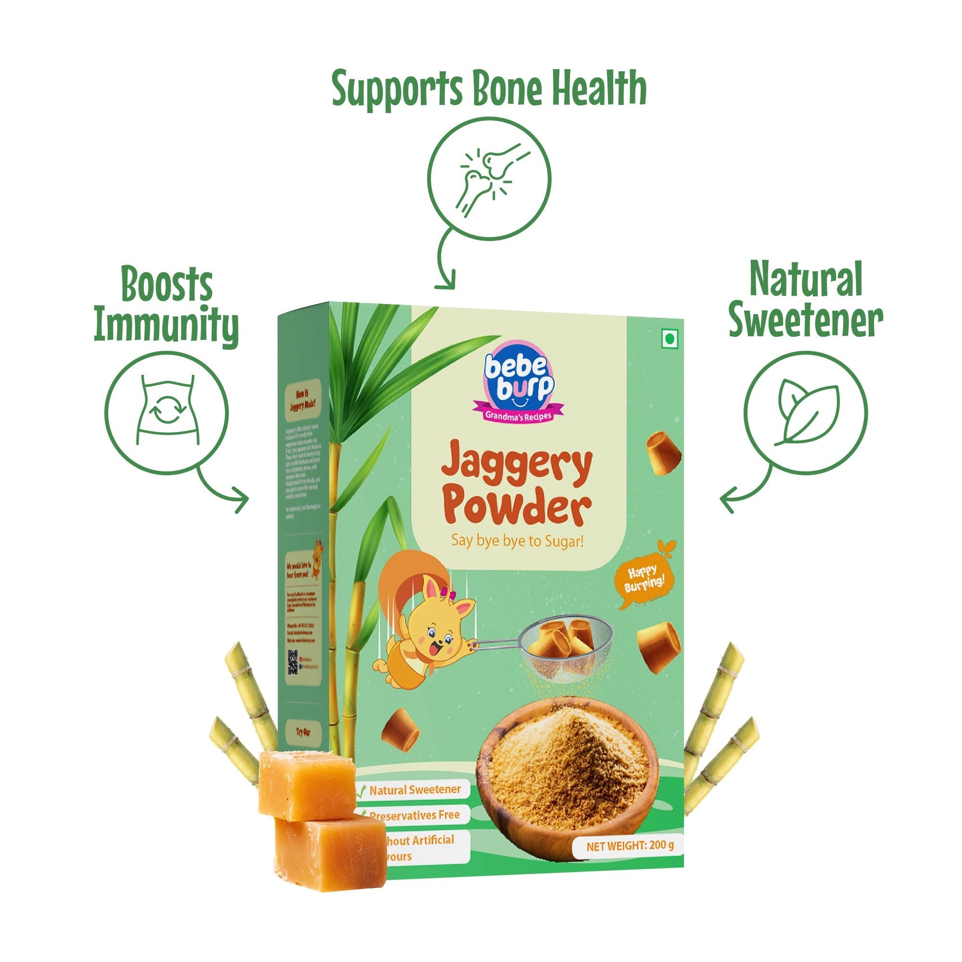 Jaggery/Gur/Gud Powder, Healthy Sugar Subsitute, 200gm