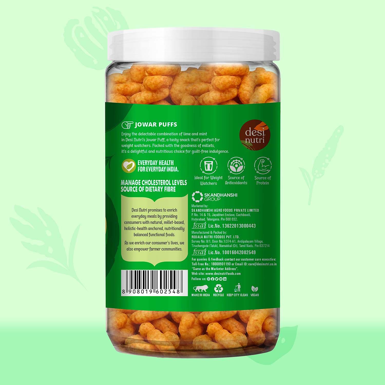 Multi Millet Jowar Puff (Lime & Mint) - 60g