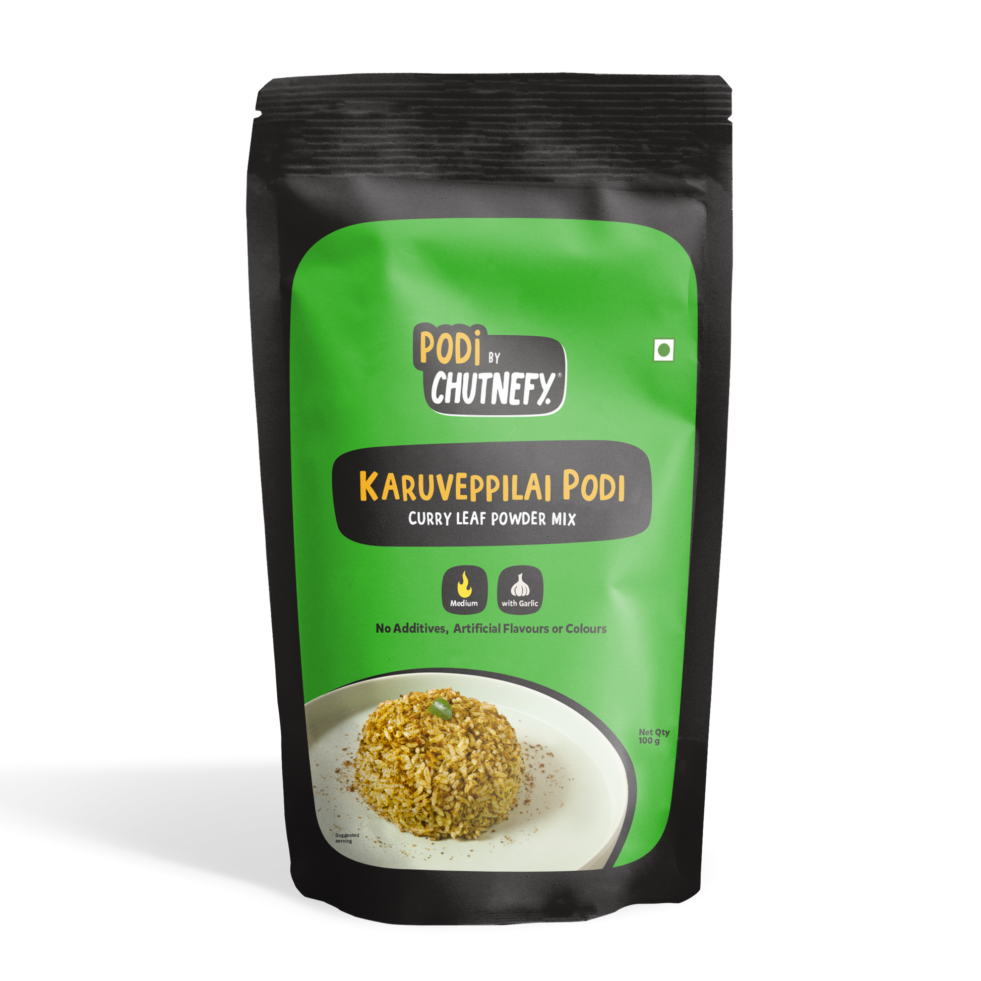 Karuveppillai podi (with Garlic) | Curry Leaf Mix for Rice
