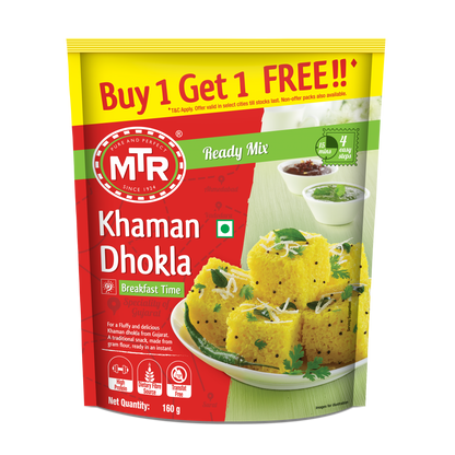 MTR Khaman Dhokla Mix 160 g (Buy 1 Get 1 Free Pack)