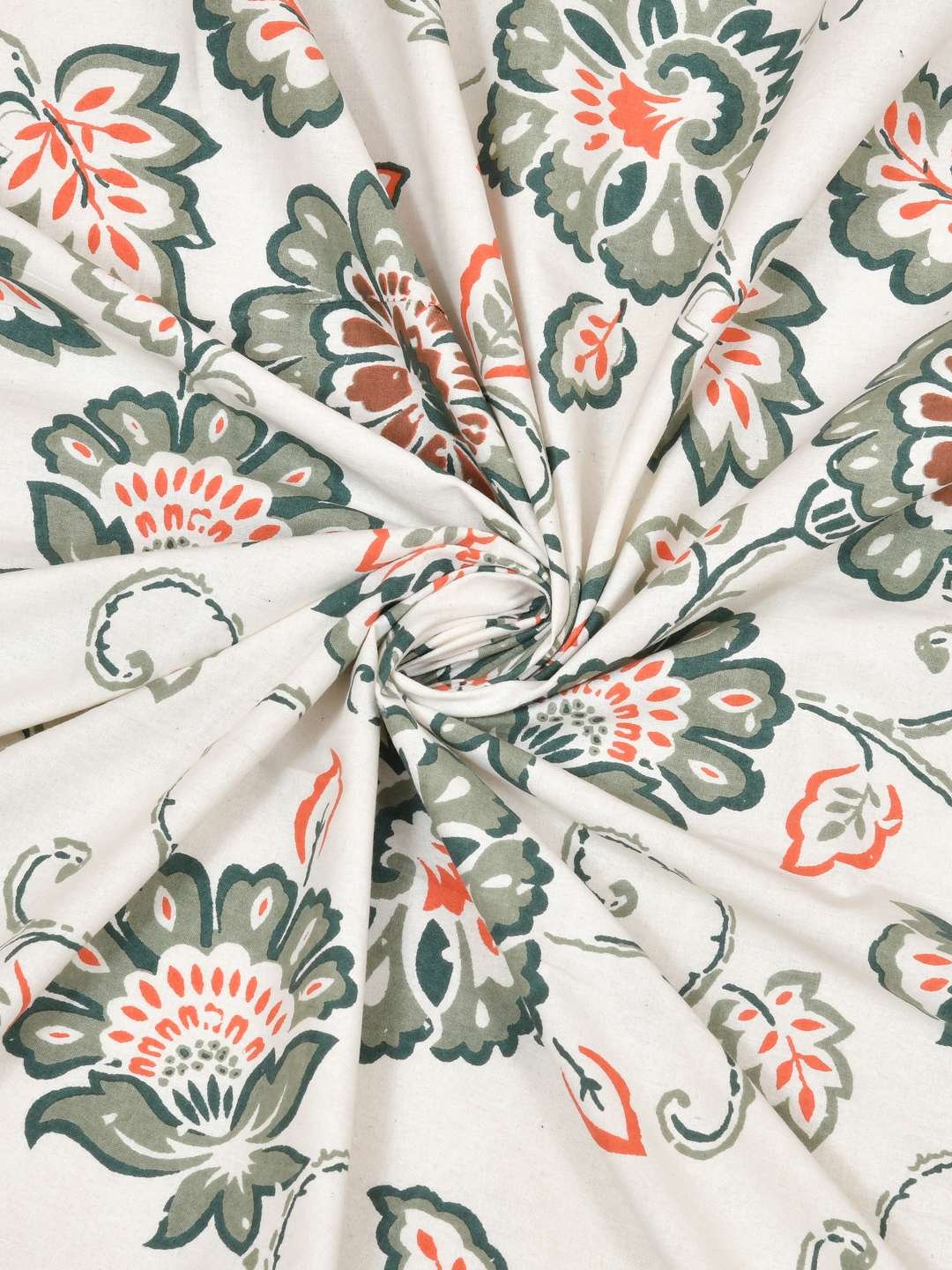 100% Pure Cotton Traditional Printed Bedsheet for Double Bed King Size Bedsheet with 2 Pillow Covers