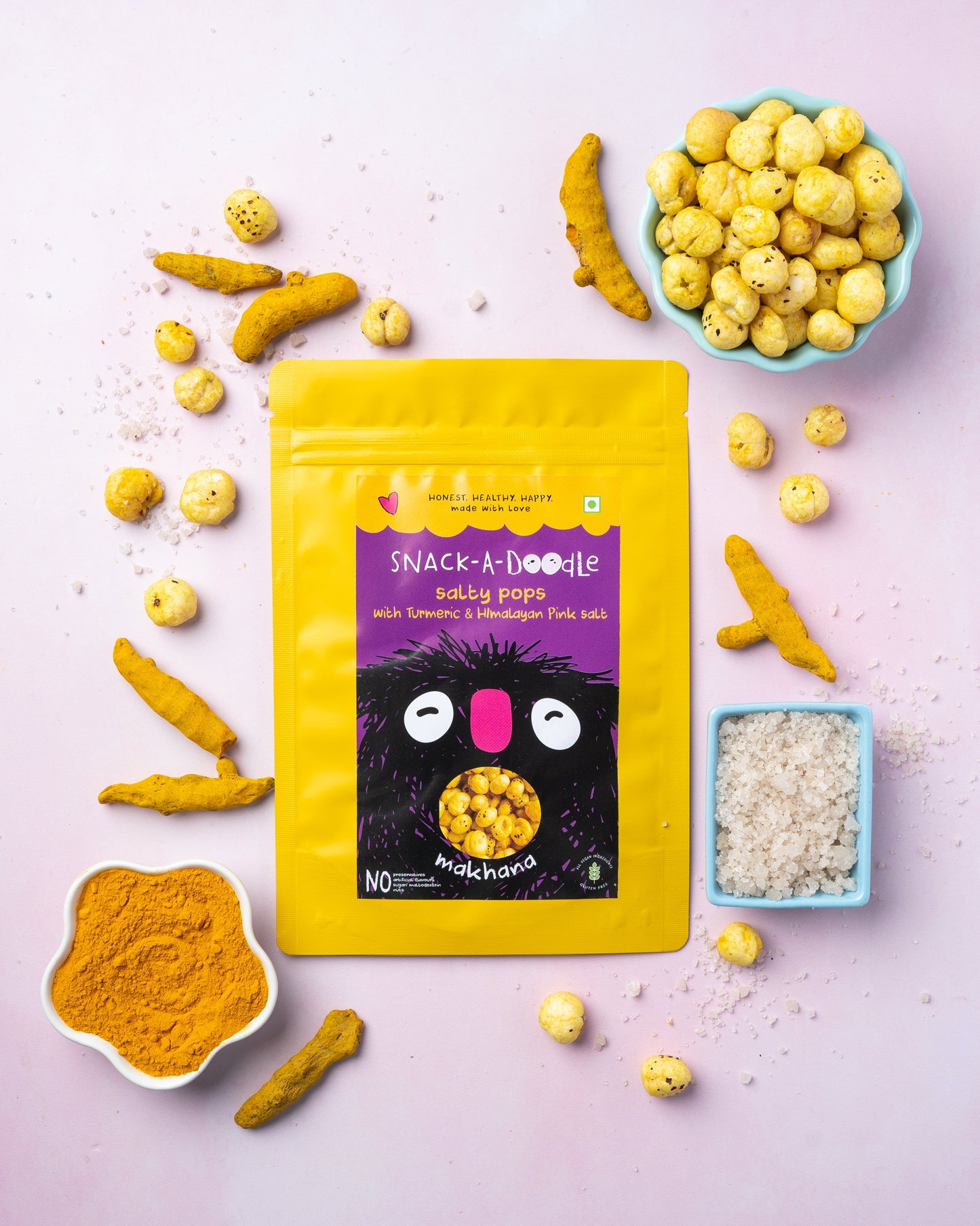 Salt & Turmeric Makhana Pops - Pack of 2