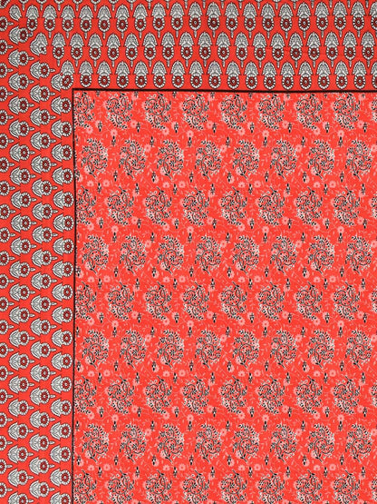 100% Pure Cotton Traditional Printed Bedsheet for Double Bed King Size Bedsheet with 2 Pillow Covers