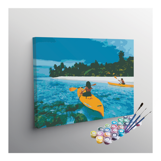 Kayaking Adventure in Crystal Clear Waters Paint by Numbers Kit