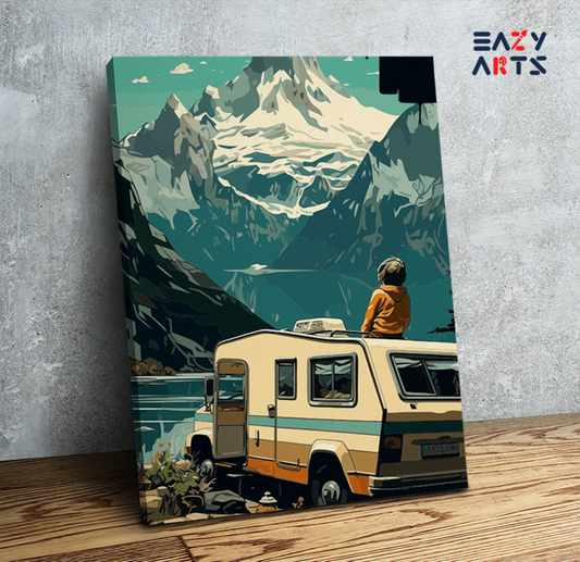 Mountain View Camper Adventure Paint by Numbers Kit