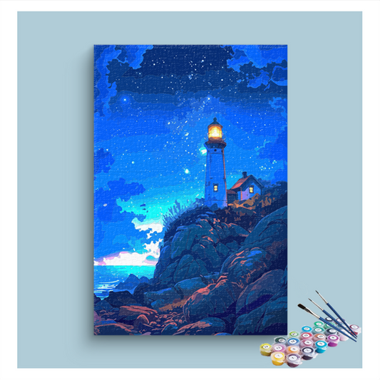 Starlit Lighthouse Paint by Numbers Kit