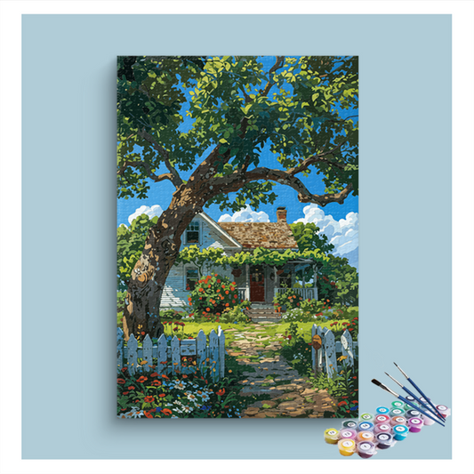 Charming Country Cottage Paint by Numbers Kit