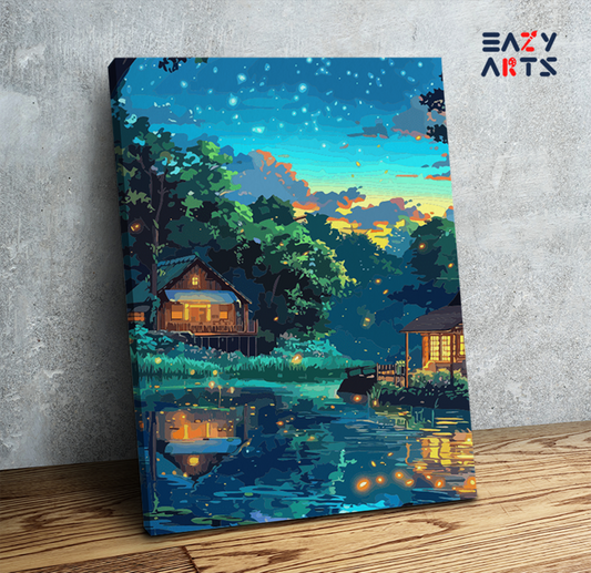 Twilight by the Firefly Pond Paint by Numbers Kit