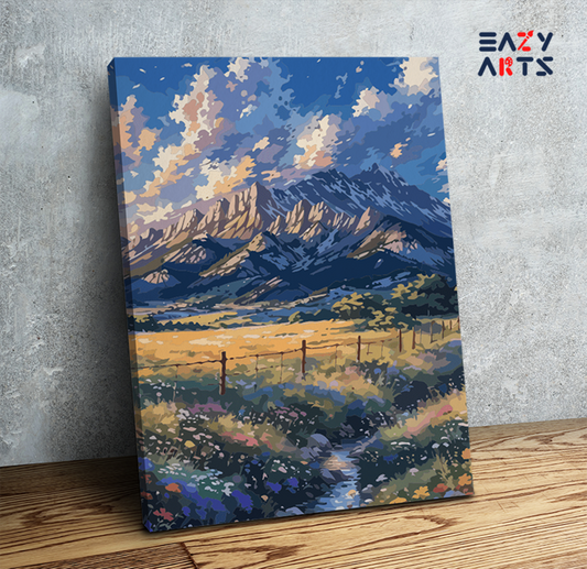 Meadow Stream and Mountain Paint by Numbers Kit