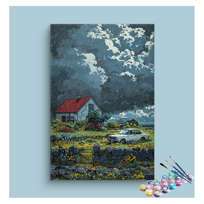 Stormy Cottage Paint by Numbers Kit