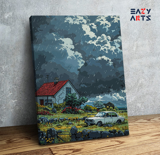 Stormy Cottage Paint by Numbers Kit