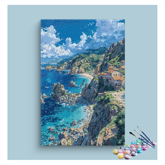 Mediterranean Coastline Paint by Numbers Kit