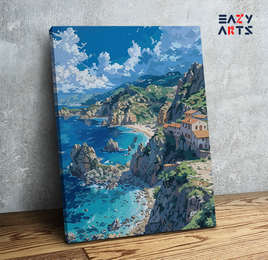 Mediterranean Coastline Paint by Numbers Kit