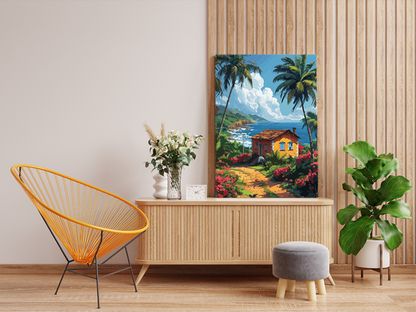 Tropical Coastal Cottage Paint by Numbers Kit