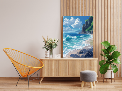 Serene Coastal Waves Paint by Numbers Kit