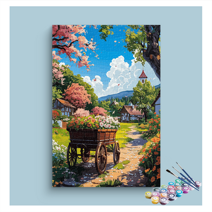 Charming Village Blossom Paint by Numbers Kit
