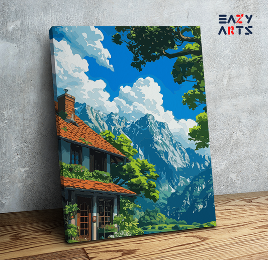 Mountain Cottage Retreat Paint by Numbers Kit