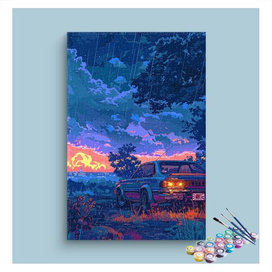 Rainy Dusk Drive Paint by Numbers Kit