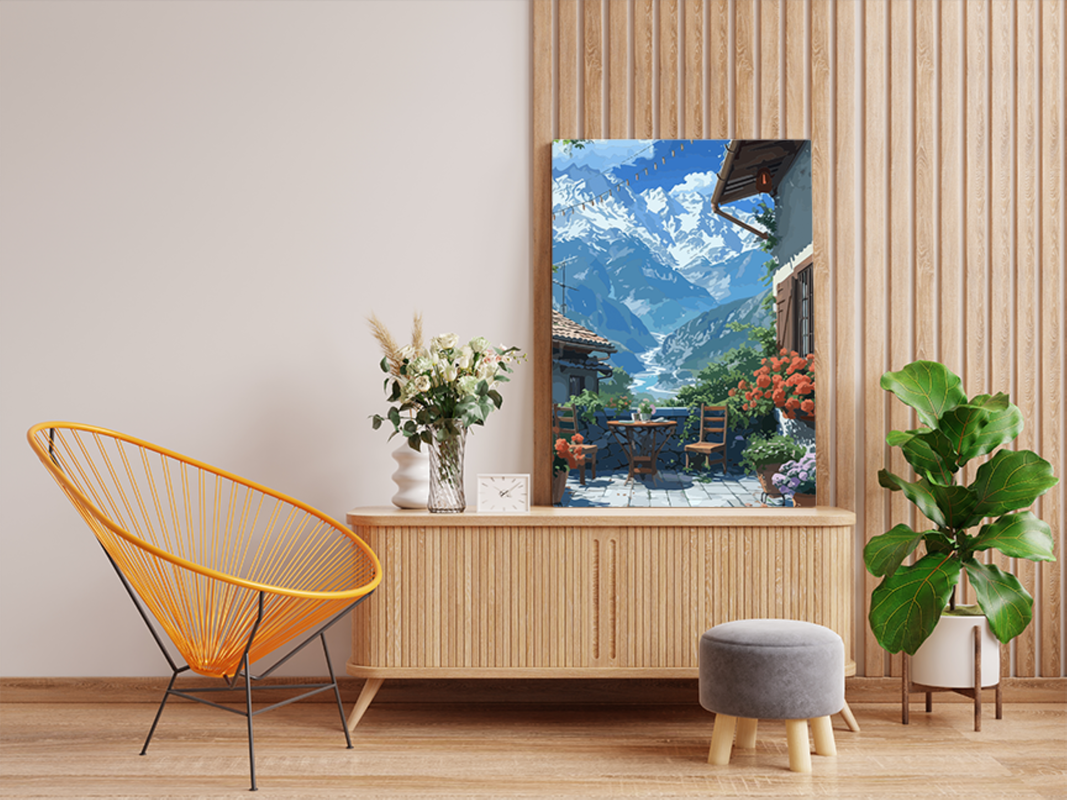 Mountain Terrace View Paint by Numbers Kit