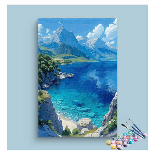 Mountain Lake Serenity Paint by Numbers Kit