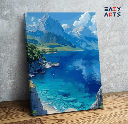 Mountain Lake Serenity Paint by Numbers Kit
