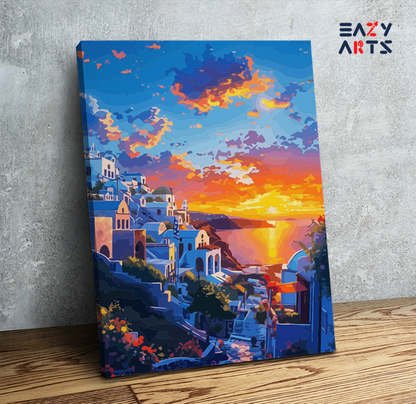 Santorini Sunset Paint by Numbers Kit