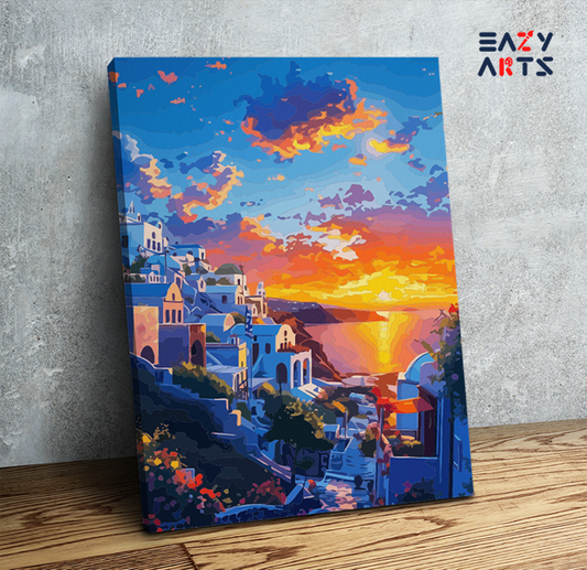 Santorini Sunset Paint by Numbers Kit