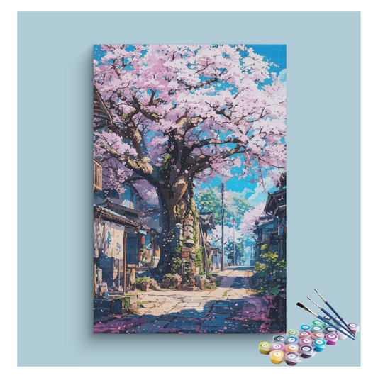 Cherry Blossom Street Paint by Numbers Kit