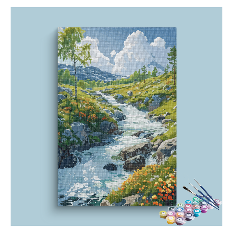 Mountain Stream by Serenity Paint by Numbers Kit