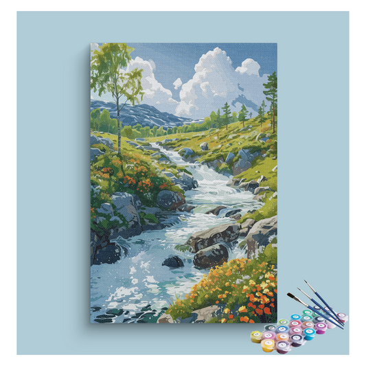 Mountain Stream by Serenity Paint by Numbers Kit