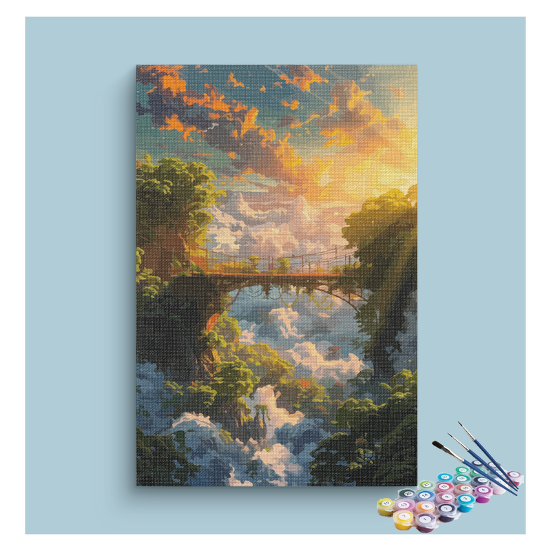 Mystical Bridge at Sunset Paint by Numbers Kit