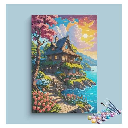 Cottage by the Lake Paint by Numbers Kit