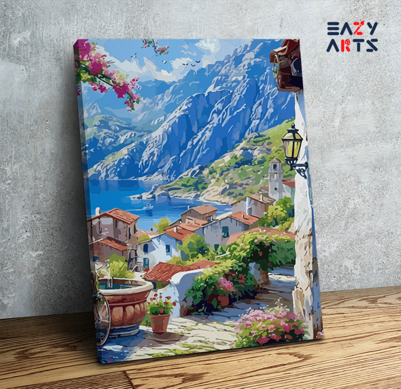 Seaside Mediterranean Village Nature Paint by Numbers Kit