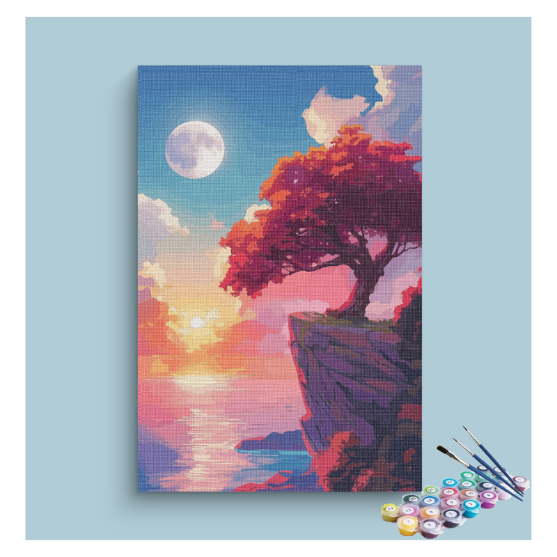 Moonlit Sunset Cliff Paint by Numbers Kit