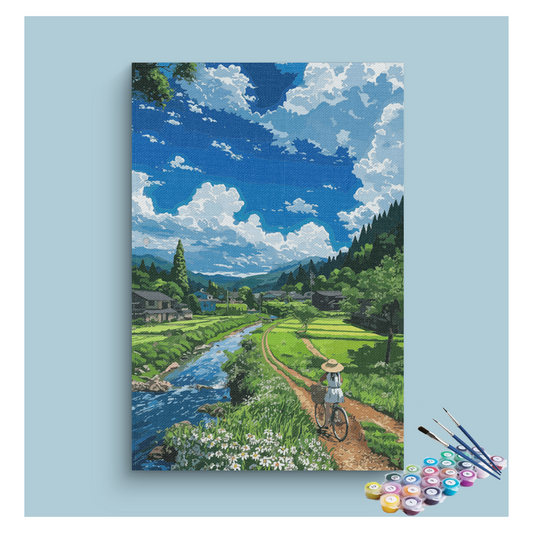 Countryside Bike Ride Paint by Numbers Kit