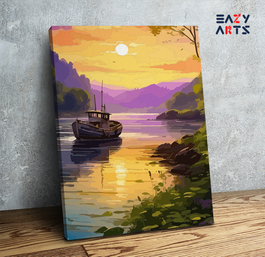 Sunset River Serenity Paint by Numbers Kit